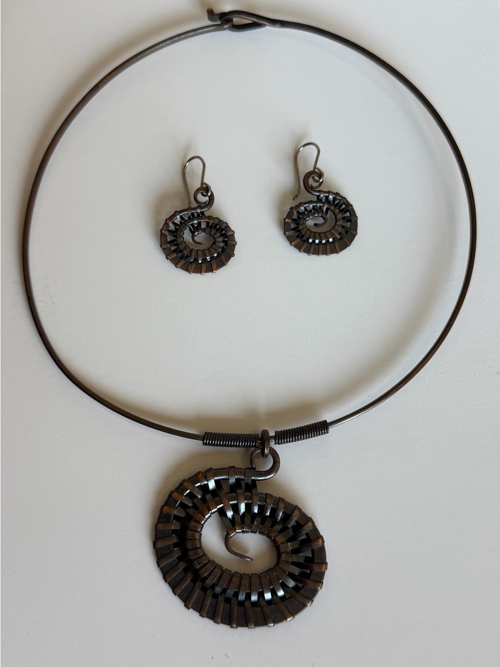 Artisan Nautilus Shell Statement Necklace & Matching Earrings Set | Coastal Boho